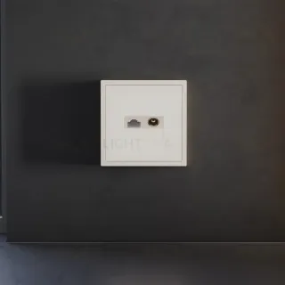 Накладка для розетки TV+RJ45 кат. 6 Voltum S70 (хлопок) VLS002713