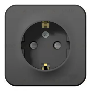 Розетка с/з со шторками, 16А, 250В Systeme Electric Blanca наруж Антрацит BLNRA011106