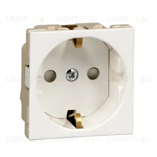 Розетка В45 СУ с ЗК для каб. кан. бел. RAL9010 Systeme Electric RN16-113-BE