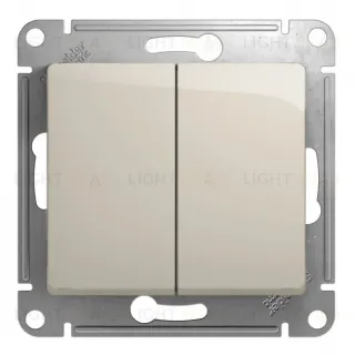 Выключатель 2-клавишный, сх.5, 10AX Systeme Electric Glossa Молочный GSL000951
