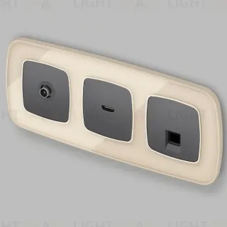 Комплект механизма компьютерной розетки Ambrella Volt RJ-45 (8P8C) CAT6A экранированной с автоматической защитной шторкой OMEGA MO662005 Антрацит серый QUANT (OP6620, VM185)