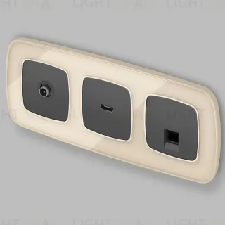 Комплект механизма компьютерной розетки Ambrella Volt RJ-45 (8P8C) CAT6A экранированной с автоматической защитной шторкой OMEGA MO912005 Графит soft touch QUANT (OP9120, VM185)