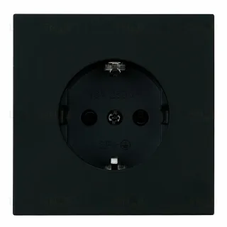Розетка 1-местная с защитной шторкой с/з (механизм) Stekker 250В 16А Мия RST16-3110-05 черный бархат 50454