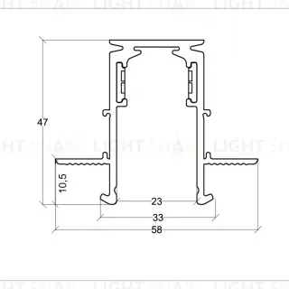 Коннектор угловой внутренний для встраиваемого шинопровода под ГКЛ 9,5 Ambrella Light Magnetic Standard GL3362-9.5