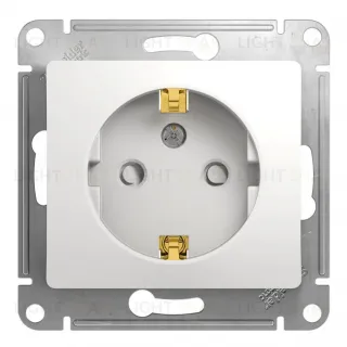 Розетка с/з со шторками Systeme Electric Glossa Бел GSL000145