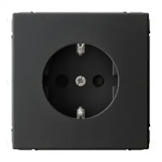 Розетка с заземлением со шторками, 16А, механизм, быстрозажим. клем. Systeme Electric ArtGallery Карбон GAL001045S