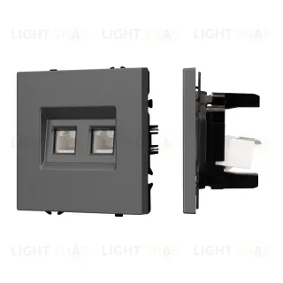 Механизм сдвоенной телефонной розетки Arlight SCT-NOBE-MTL2-SFPL-GR (RJ-11, 4C) (Серый базальт) 054311