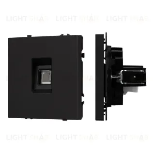 Механизм телефонной розетки Arlight SCT-NOBE-MTL1-SFPL-BK (RJ-11, 4C) (Черный оникс) 054301