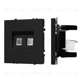 Механизм сдвоенной телефонной розетки Arlight SCT-NOBE-MTL2-SFPL-BK (RJ-11, 4C) (Черный оникс) 054309