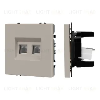 Механизм сдвоенной телефонной розетки Arlight SCT-NOBE-MTL2-SFPL-CA (RJ-11, 4C) (Кашемир) 061889