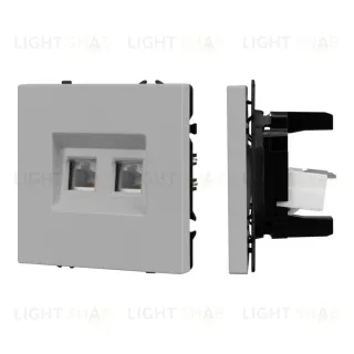 Механизм сдвоенной телефонной розетки Arlight SCT-NOBE-MTL2-SFPL-IS (RJ-11, 4C) (Никель) 061890