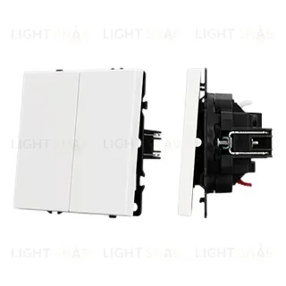 Механизм выключателя двухклавишный перекрестный Arlight SWT-NOBE-MKX2-SFPL-WH (230V, 10A) (Белый кварц) 061795