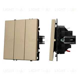 Механизм выключателя трехклавишный непроходной Arlight SWT-NOBE-MK03-SFPL-GD (230V, 10A) (Золотой песок) 061798