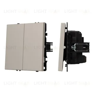 Механизм выключателя двухклавишный перекрестный Arlight SWT-NOBE-MKX2-SFPL-CA (230V, 10A) (Кашемир) 061791