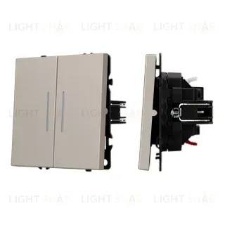 Механизм звонкового выключателя двухклавишный Arlight LED SWT-NOBE-MKR2-SFPL-L-CA (230V, 10A) (Кашемир) 061787(1)