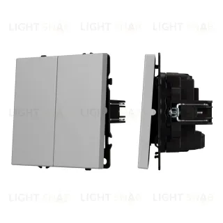 Механизм выключателя двухклавишный перекрестный Arlight SWT-NOBE-MKX2-SFPL-IS (230V, 10A) (Никель) 061794