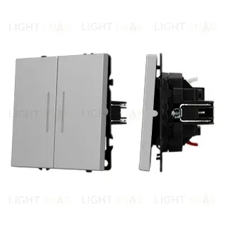 Механизм звонкового выключателя двухклавишный Arlight LED SWT-NOBE-MKR2-SFPL-L-IS (230V, 10A) (Никель) 061788(1)