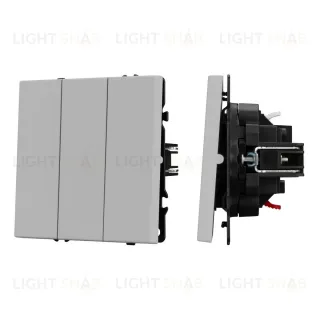 Механизм выключателя трехклавишный непроходной Arlight SWT-NOBE-MK03-SFPL-IS (230V, 10A) (Никель) 061800