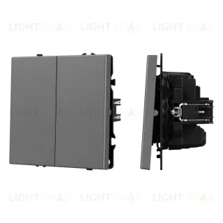 Механизм выключателя двухклавишный перекрестный Arlight SWT-NOBE-MKX2-SFPL-GR (230V, 10A) (Серый базальт) 061793