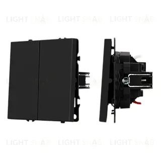 Механизм выключателя двухклавишный перекрестный Arlight SWT-NOBE-MKX2-SFPL-BK (230V, 10A) (Черный оникс) 061790