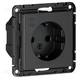 Розетка с заземл., со шт., Zigbee, L+N, 16А, мех., модель SBDV-00202 SBER Systeme Electric AtlasDesign Smart Карбон ATN001045Z