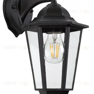Уличный настенный светильник ЭРА Веледа GBW-104-1-BL-0360 230В Е27 IP54 черный вниз Б0071477