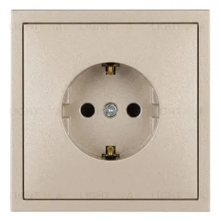 Розетка ЭРА Galaxy 15-2101-04 c заземлением 2P+E Schuko 16А-250В IP20 шампань Б0070625