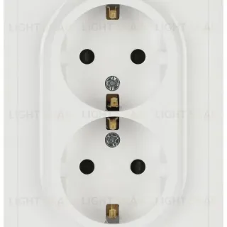 Розетка ЭРА Galaxy 15-2104-01 с заземлением двойная 2X2P+E Schuko 16А-250В IP20 белый Б0070678