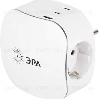 Разветвитель электрический ЭРА SP-3e-3USBAC-W на 3 розетки + 3 USB A+C с заземлением со шторками 16А белый Б0069081