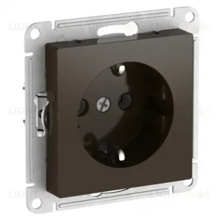 Розетка с заземлением, 16А, мех., быстрозажим. клем. Systeme Electric AtlasDesign Мокко ATN000643S