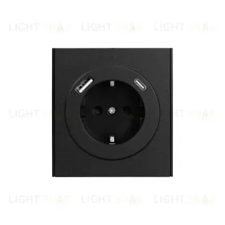 Розетка STRONG 1-ая с/з с/у з/ш 16А с USB A+C быстрой зарядки 5В/3А антрацит KRANZ KR-78-0704-5