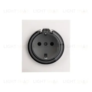 Розетка STRONG 1-ая с/з с/у, со шторками и крышкой 16А жемчуг KRANZ KR-78-0702-4