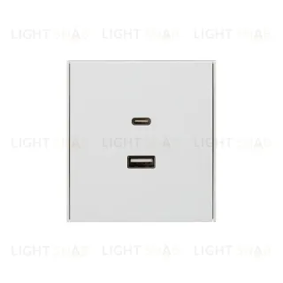Розетка STRONG USB-A+Type-C 3А с функцией быстрой зарядки жемчуг KRANZ KR-78-0734-4
