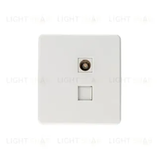 Розетка ROUND компьютерная RJ45 кат6 + TV с/у перламутр KRANZ KR-78-0722-1