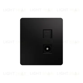Розетка ROUND компьютерная RJ45 кат6 + TV с/у оникс KRANZ KR-78-0722-3