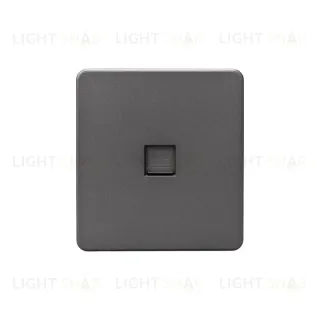 Розетка ROUND компьютерная RJ45 кат6 с/у титан KRANZ KR-78-0724-2