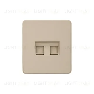 Розетка ROUND компьютерная двойная RJ45+RJ45 кат6 с/у шелк KRANZ KR-78-0725-7