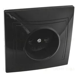 Розетка 2П скрытой установки 16А 250В IP20, черная (керамика) "Дельта" General 477315