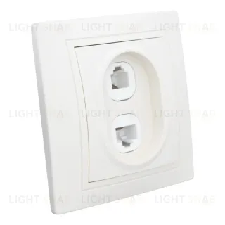 Розетка телефонная RJ11 + компьютерная RJ45 скрытой установки IP20,слоновая кость "Дельта" General 477279