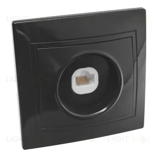 Розетка компьютерная RJ45 скрытой установки IP20, черная "Дельта" General 477330