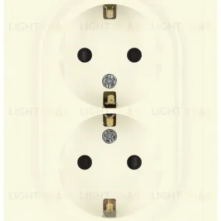 Розетка Эра Galaxy 15-2104-02 с заземлением двойная 2X2P+E Schuko 16А-250В IP20 слоновая кость Б0070679