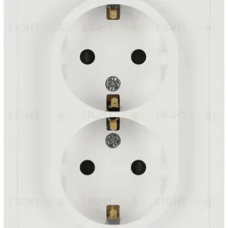 Розетка Эра Galaxy 15-2105-08 с заземлением двойная 2X2P+E Schuko со шторками IP20 16А-250В белый матовый Б0070711