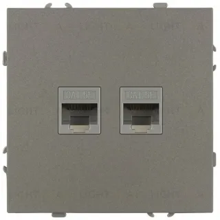 Розетка Эра Galaxy 15-3108-07 информационная двойная 2XRJ45 IP20 титан Б0070768