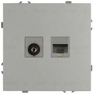 Розетка Эра Galaxy 15-3110-03 комбинированная RJ45+TV IP20 алюминий Б0070780