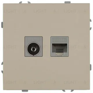 Розетка Эра Galaxy 15-3110-04 комбинированная RJ45+TV IP20 шампань Б0070782