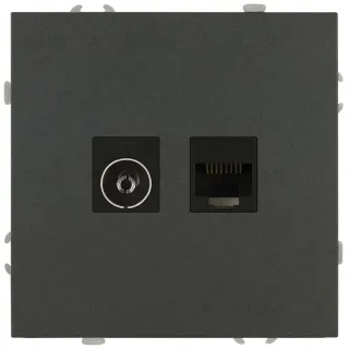 Розетка Эра Galaxy 15-3110-06 комбинированная RJ45+TV IP20 графит Б0070786