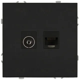 Розетка Эра Galaxy 15-3110-05 комбинированная RJ45+TV IP20 антрацит Б0070784