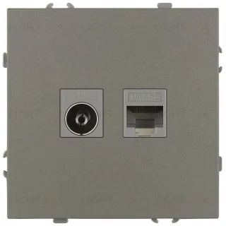 Розетка Эра Galaxy 15-3110-07 комбинированная RJ45+TV IP20 титан Б0070788