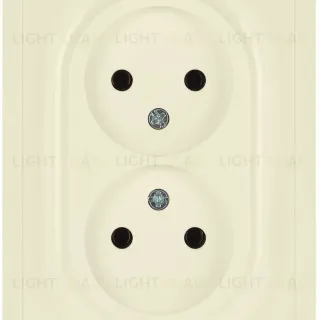 Розетка Эра Galaxy 15-2107-02 без заземления двойная 2X2P 16А-250В IP20 слоновая кость Б0071698
