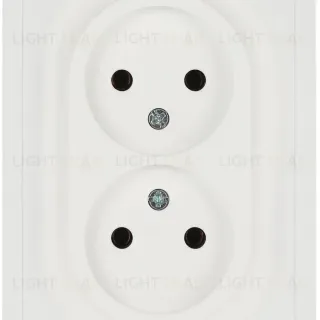 Розетка Эра Galaxy 15-2107-08 без заземления двойная 2X2P 16А-250В IP20 белый матовый Б0071704